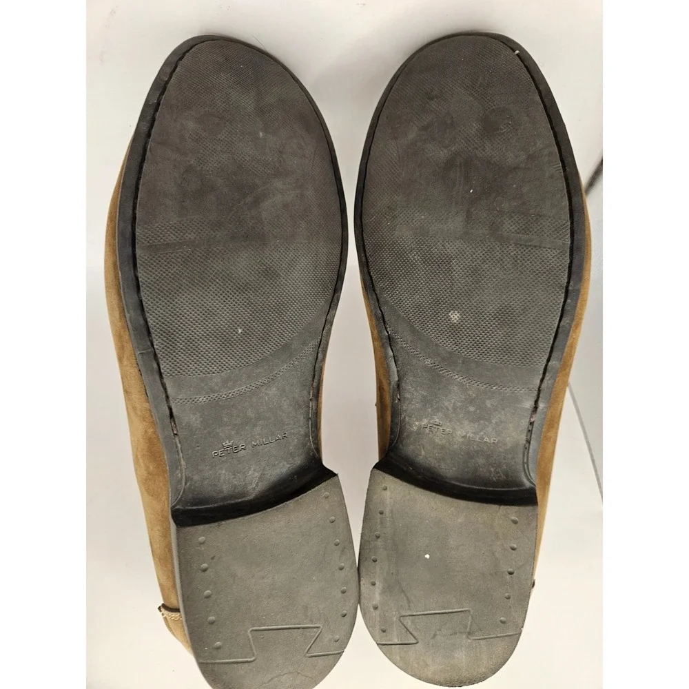 Peter Millar Suede Driving Moccasins Men 9W Loafers Shoes Brown‎ #386